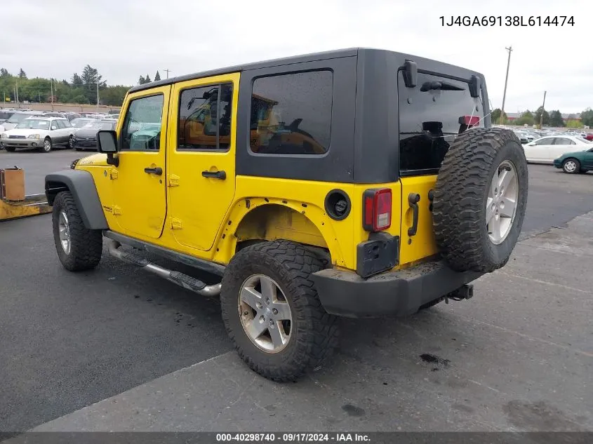 1J4GA69138L614474 2008 Jeep Wrangler Unlimited Rubicon