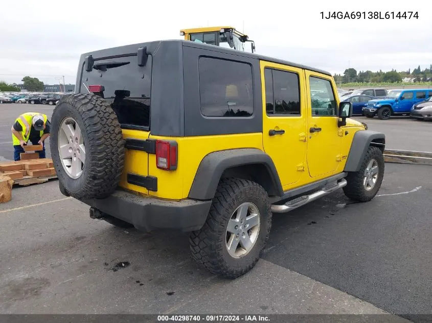 1J4GA69138L614474 2008 Jeep Wrangler Unlimited Rubicon