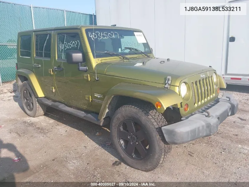 1J8GA59138L533211 2008 Jeep Wrangler Sahara