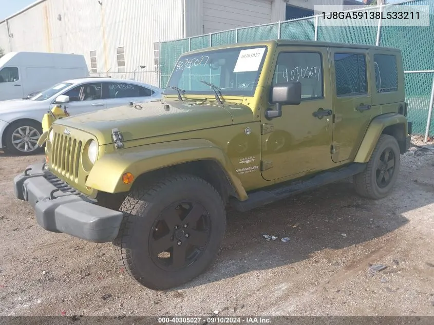 1J8GA59138L533211 2008 Jeep Wrangler Sahara