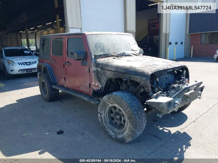 2008 Jeep Wrangler Unlimited X VIN: 1J4GA39168L547724 Lot: 40359164