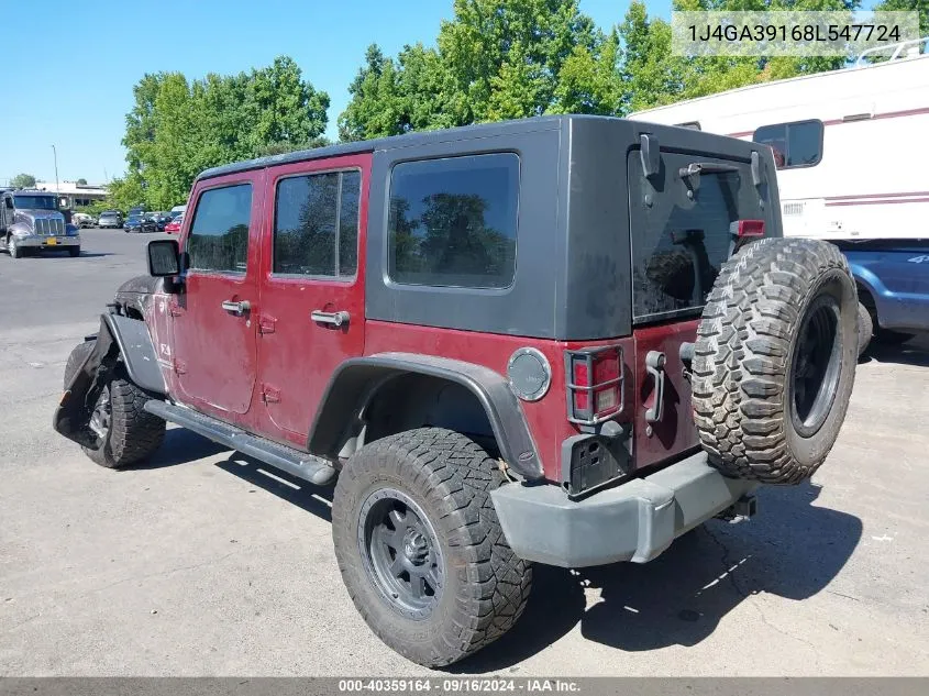 2008 Jeep Wrangler Unlimited X VIN: 1J4GA39168L547724 Lot: 40359164