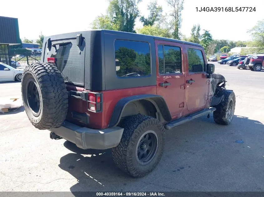 2008 Jeep Wrangler Unlimited X VIN: 1J4GA39168L547724 Lot: 40359164