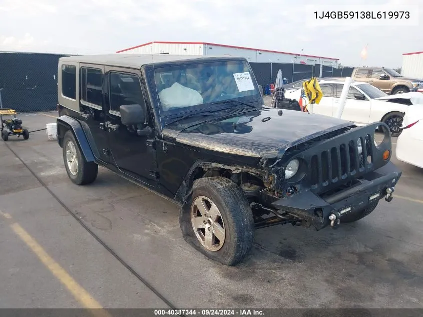 2008 Jeep Wrangler Unlimited Sahara VIN: 1J4GB59138L619973 Lot: 40387344