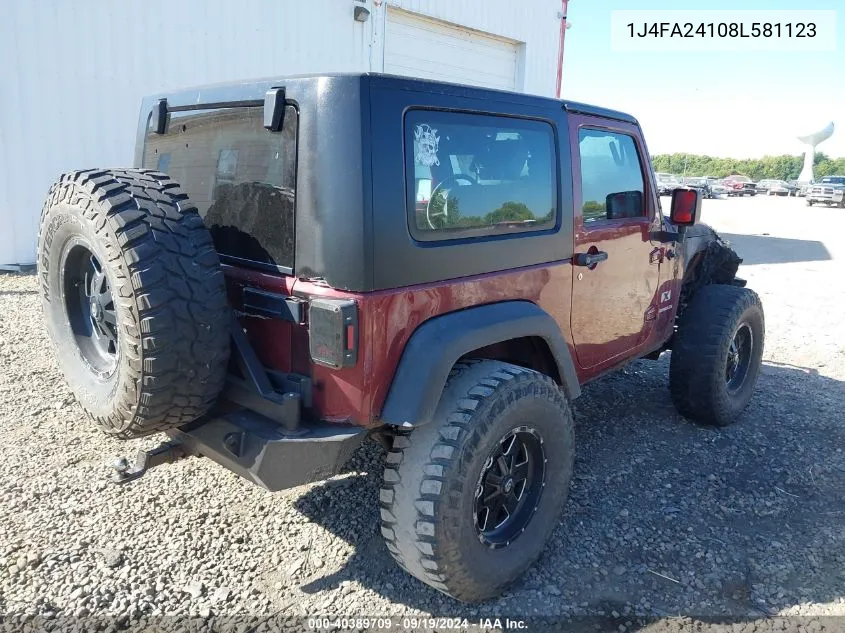 2008 Jeep Wrangler X VIN: 1J4FA24108L581123 Lot: 40389709