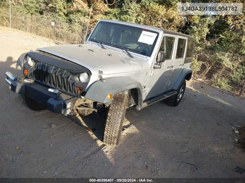 2008 Jeep Wrangler Unlimited X VIN: 1J4GA39138L504782 Lot: 40398407