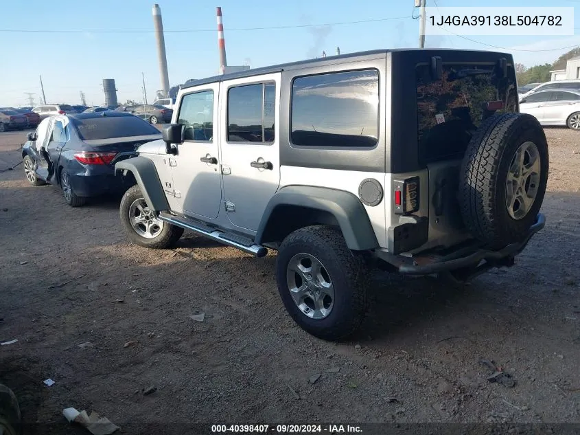 2008 Jeep Wrangler Unlimited X VIN: 1J4GA39138L504782 Lot: 40398407