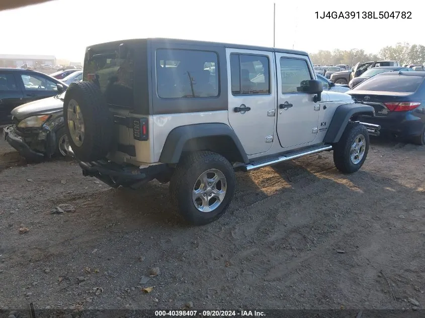 1J4GA39138L504782 2008 Jeep Wrangler Unlimited X