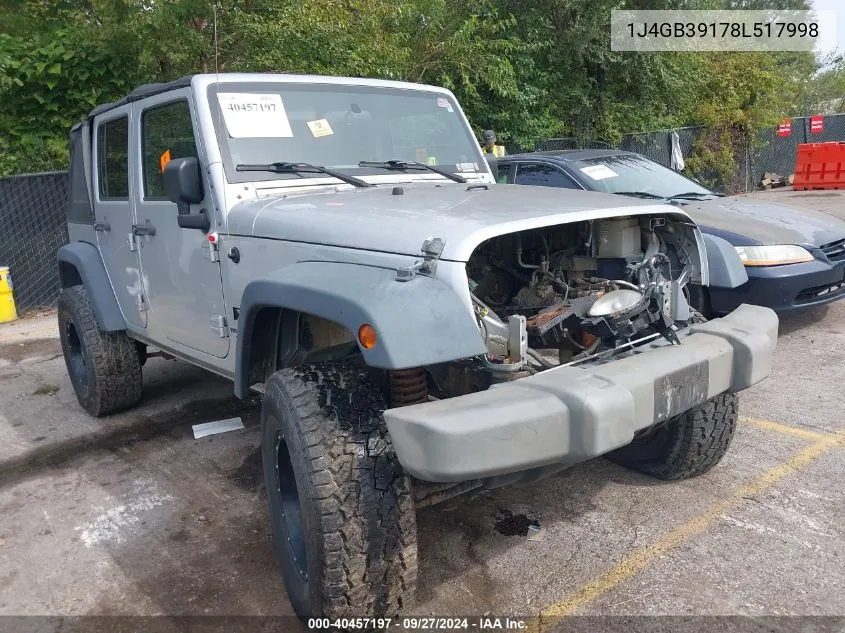 1J4GB39178L517998 2008 Jeep Wrangler Unlimited X