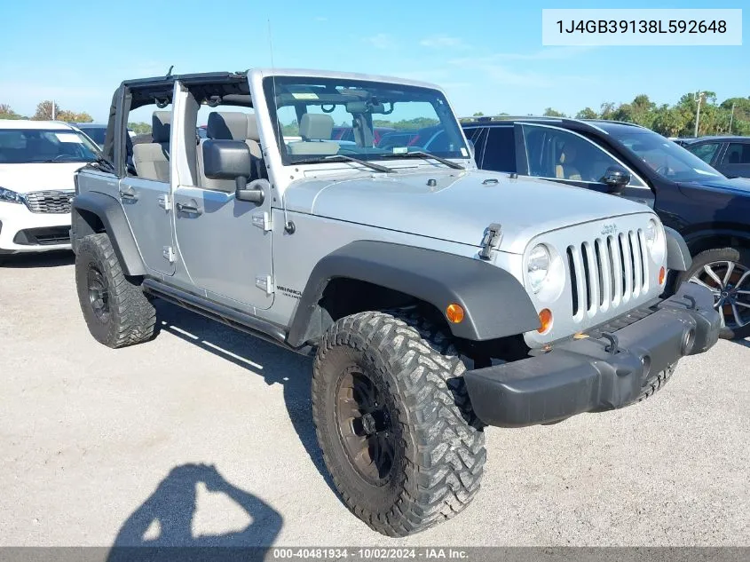 2008 Jeep Wrangler Unlimited X VIN: 1J4GB39138L592648 Lot: 40481934