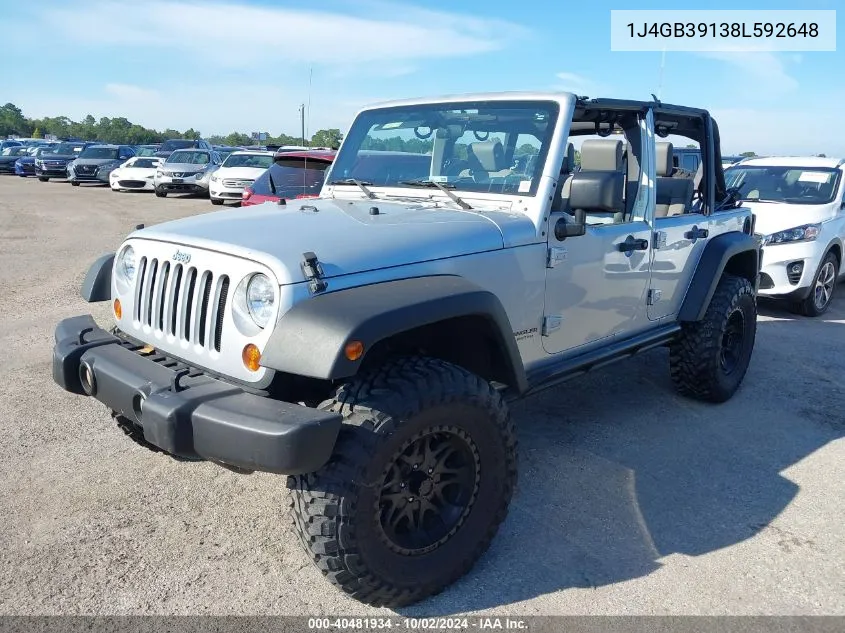 2008 Jeep Wrangler Unlimited X VIN: 1J4GB39138L592648 Lot: 40481934