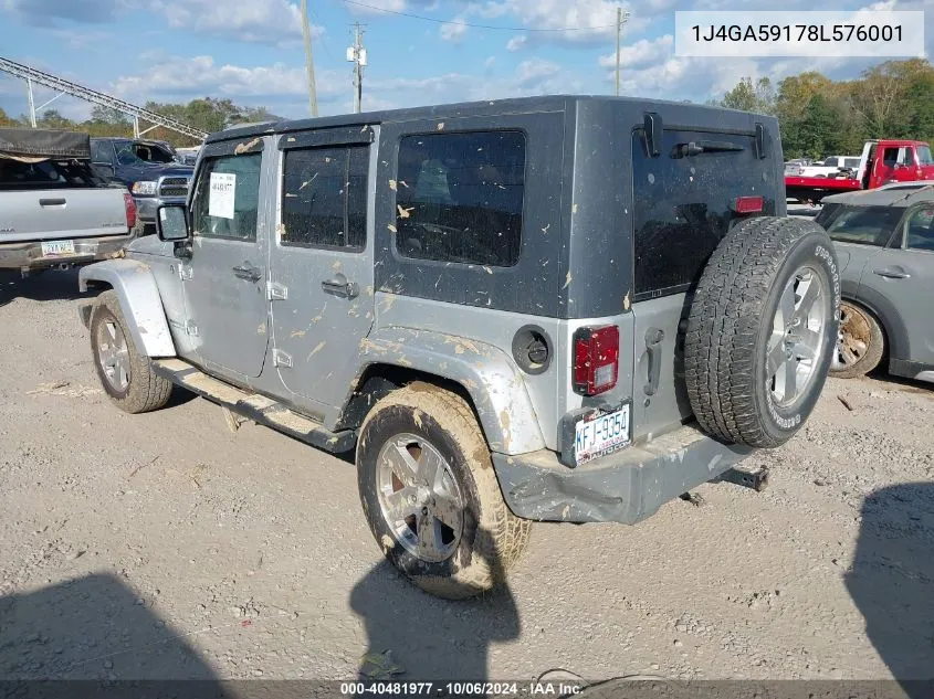 2008 Jeep Wrangler Unlimited Sahara VIN: 1J4GA59178L576001 Lot: 40481977