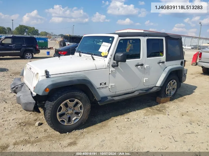 2008 Jeep Wrangler Unlimited X VIN: 1J4GB39118L513283 Lot: 40516191