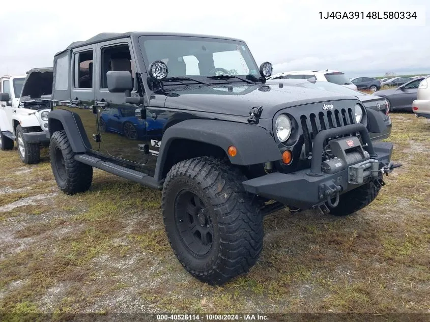 2008 Jeep Wrangler Unlimited X VIN: 1J4GA39148L580334 Lot: 40526114