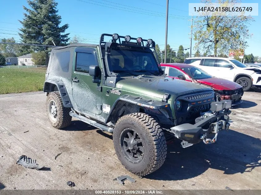 2008 Jeep Wrangler X VIN: 1J4FA24158L626749 Lot: 40528153