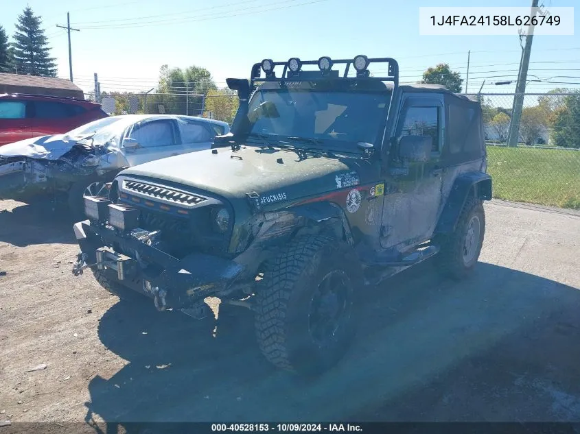 2008 Jeep Wrangler X VIN: 1J4FA24158L626749 Lot: 40528153