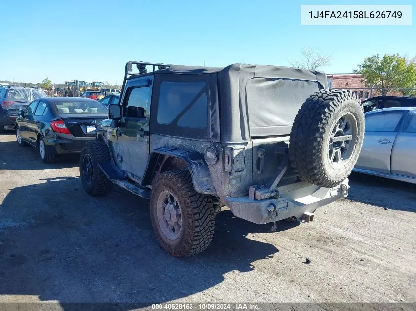 2008 Jeep Wrangler X VIN: 1J4FA24158L626749 Lot: 40528153