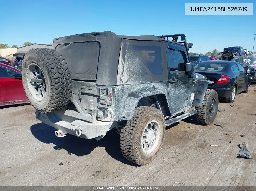 2008 Jeep Wrangler X VIN: 1J4FA24158L626749 Lot: 40528153