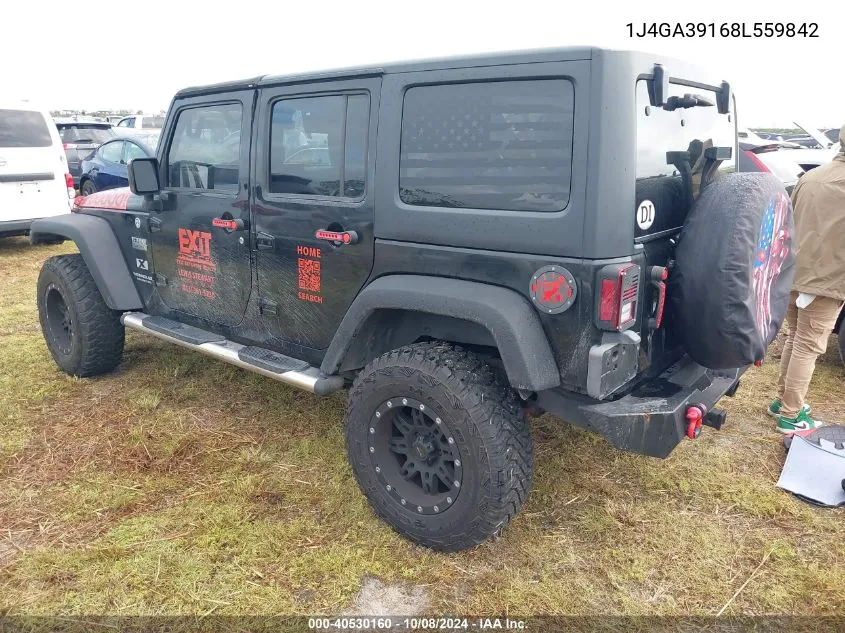 2008 Jeep Wrangler X VIN: 1J4GA39168L559842 Lot: 40530160