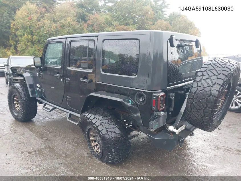 2008 Jeep Wrangler Unlimited Sahara VIN: 1J4GA59108L630030 Lot: 40531918