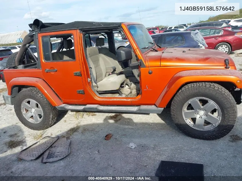 2008 Jeep Wrangler Unlimited Sahara VIN: 1J4GB59158L576642 Lot: 40540929