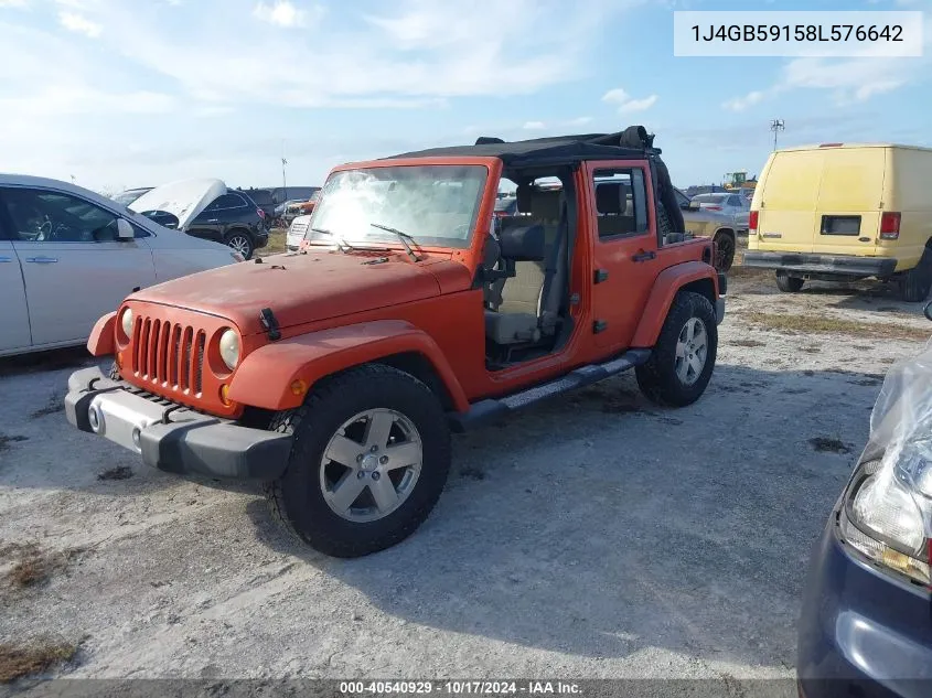 2008 Jeep Wrangler Unlimited Sahara VIN: 1J4GB59158L576642 Lot: 40540929