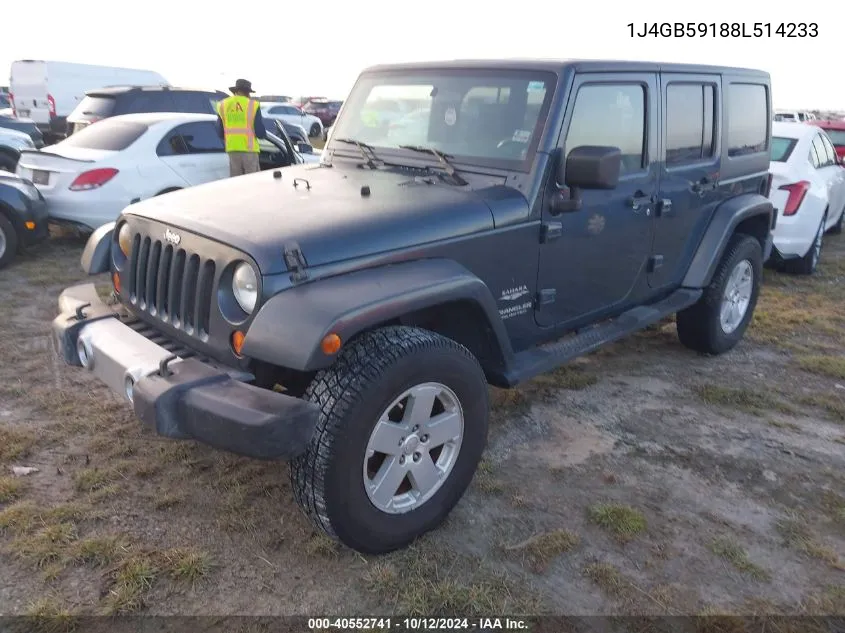 2008 Jeep Wrangler Unlimited Sahara VIN: 1J4GB59188L514233 Lot: 40552741