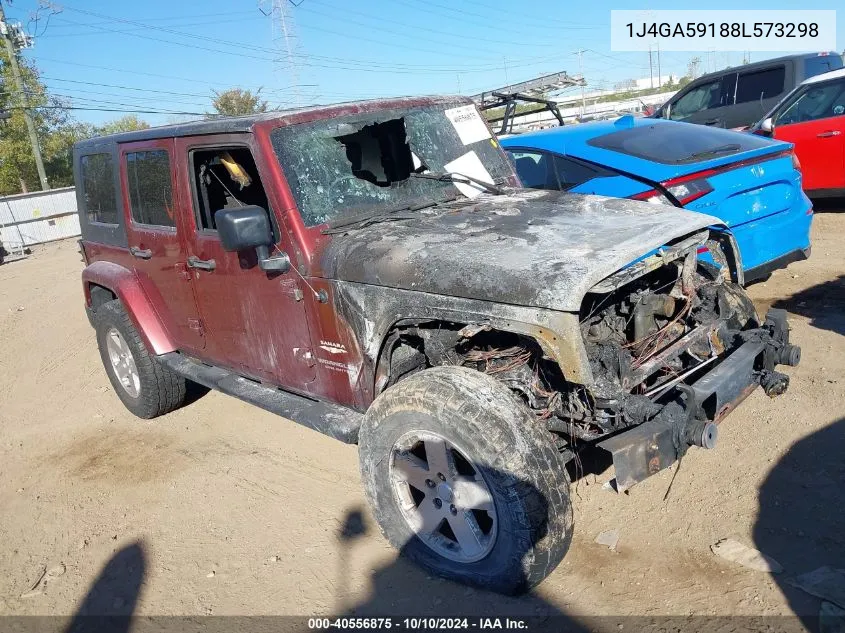 2008 Jeep Wrangler Unlimited Sahara VIN: 1J4GA59188L573298 Lot: 40556875