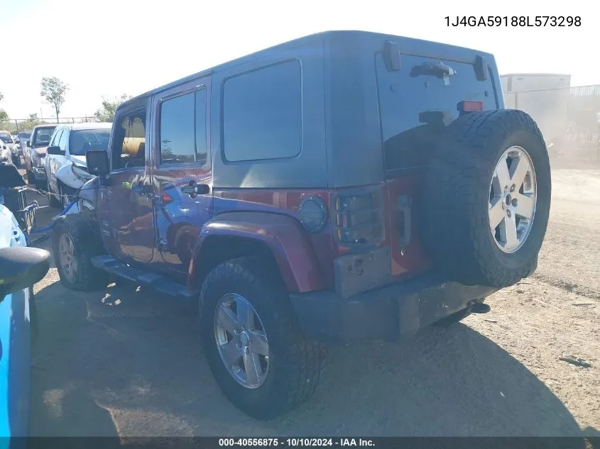 2008 Jeep Wrangler Unlimited Sahara VIN: 1J4GA59188L573298 Lot: 40556875