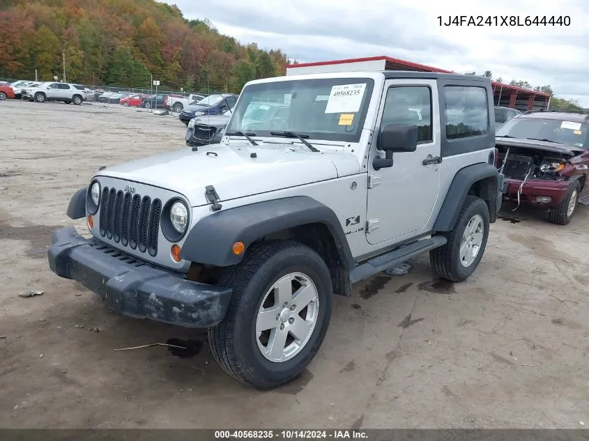 2008 Jeep Wrangler X VIN: 1J4FA241X8L644440 Lot: 40568235