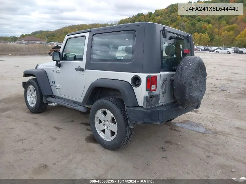 2008 Jeep Wrangler X VIN: 1J4FA241X8L644440 Lot: 40568235