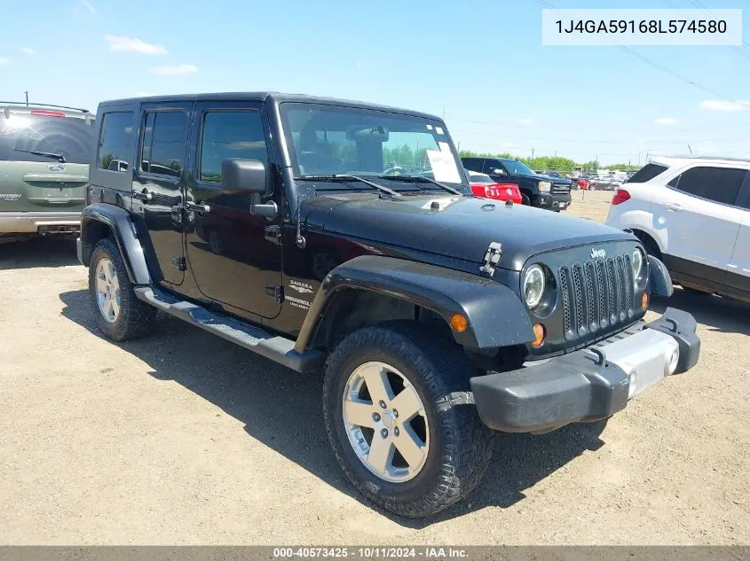 2008 Jeep Wrangler Unlimited Sahara VIN: 1J4GA59168L574580 Lot: 40573425