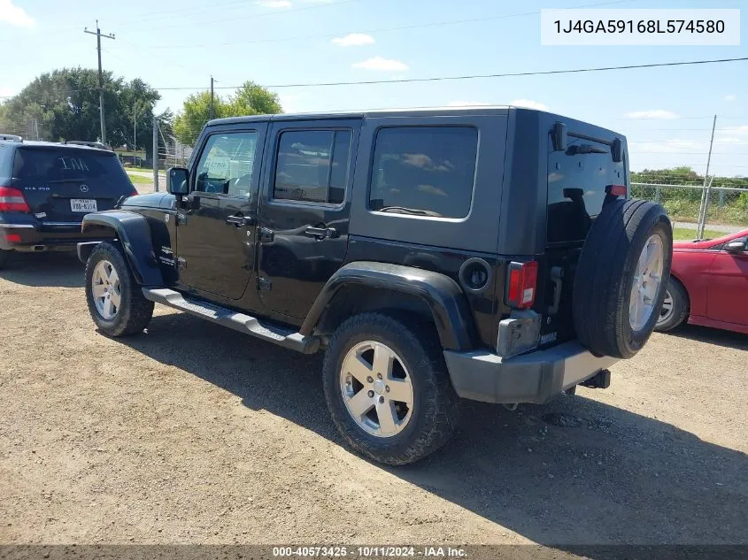 2008 Jeep Wrangler Unlimited Sahara VIN: 1J4GA59168L574580 Lot: 40573425