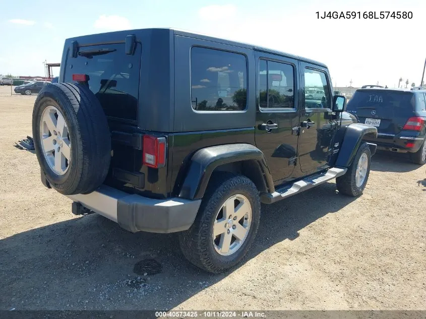 2008 Jeep Wrangler Unlimited Sahara VIN: 1J4GA59168L574580 Lot: 40573425