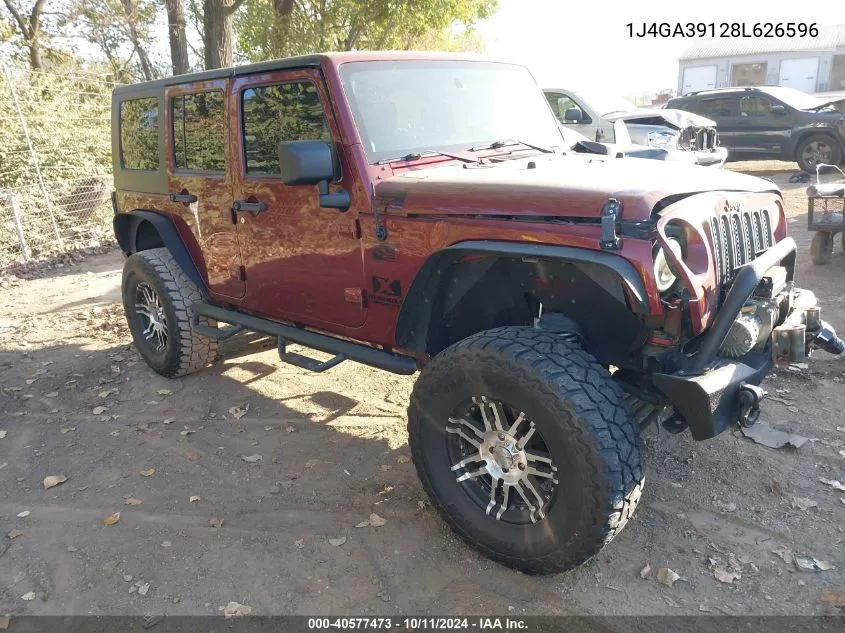 2008 Jeep Wrangler Unlimited X VIN: 1J4GA39128L626596 Lot: 40577473