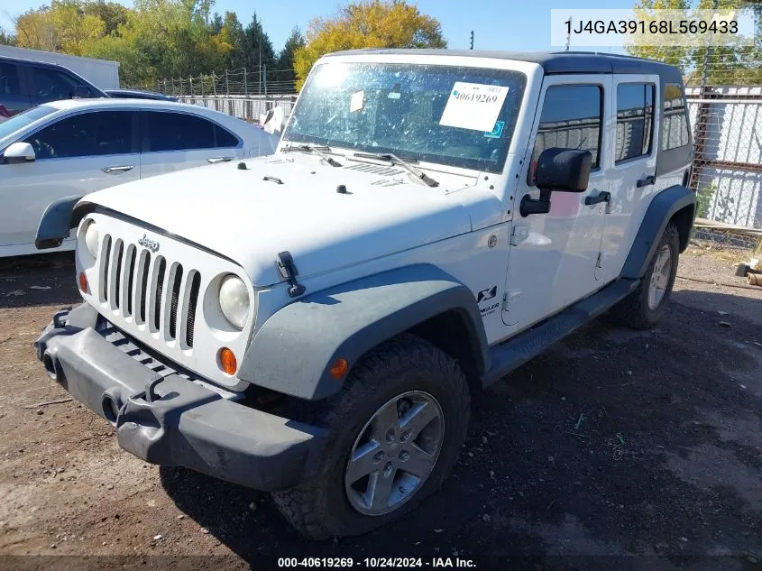 2008 Jeep Wrangler Unlimited X VIN: 1J4GA39168L569433 Lot: 40619269