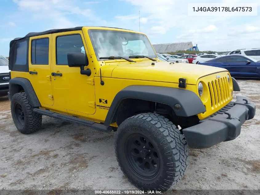 2008 Jeep Wrangler Unlimited X VIN: 1J4GA39178L647573 Lot: 40655022