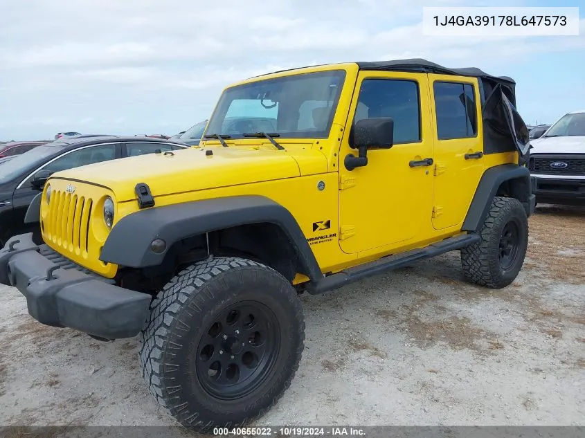 2008 Jeep Wrangler Unlimited X VIN: 1J4GA39178L647573 Lot: 40655022