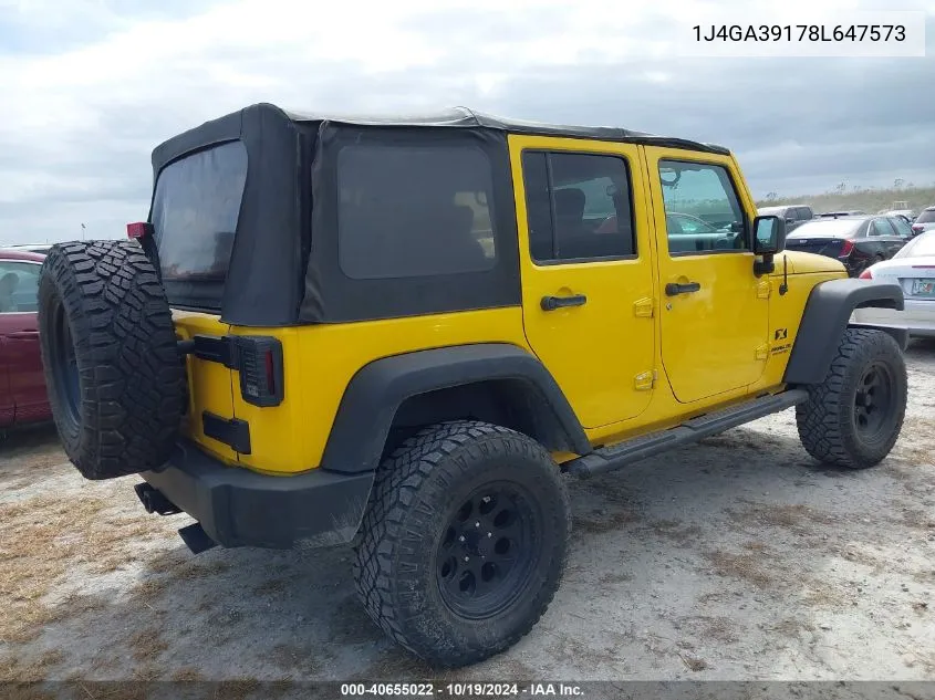 2008 Jeep Wrangler Unlimited X VIN: 1J4GA39178L647573 Lot: 40655022