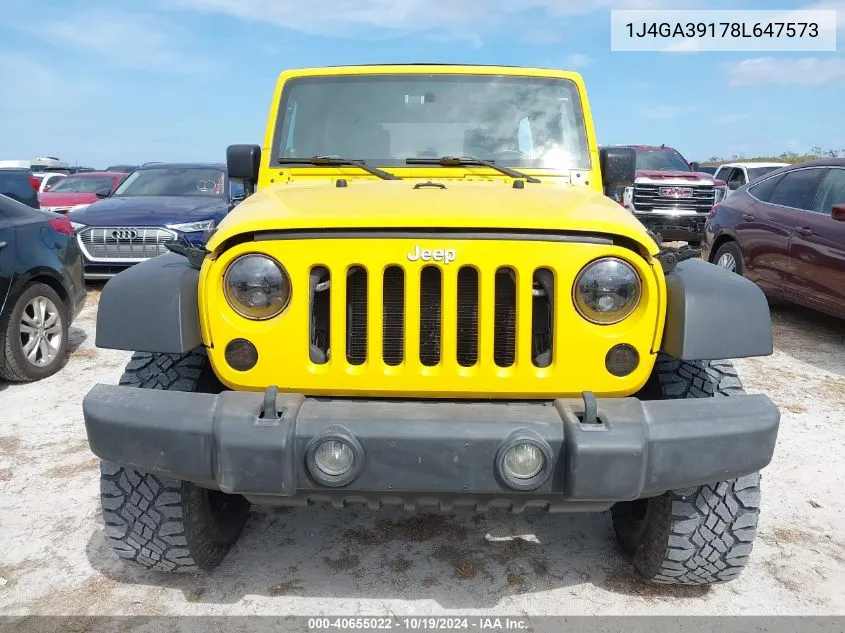 2008 Jeep Wrangler Unlimited X VIN: 1J4GA39178L647573 Lot: 40655022