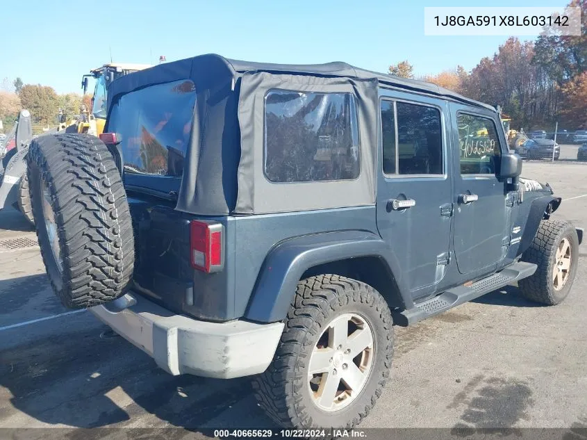 2008 Jeep Wrangler Unlimited Sahara VIN: 1J8GA591X8L603142 Lot: 40665629