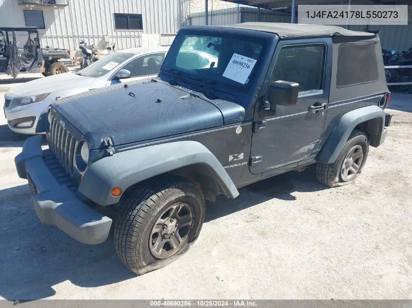 2008 Jeep Wrangler X VIN: 1J4FA24178L550273 Lot: 40690256