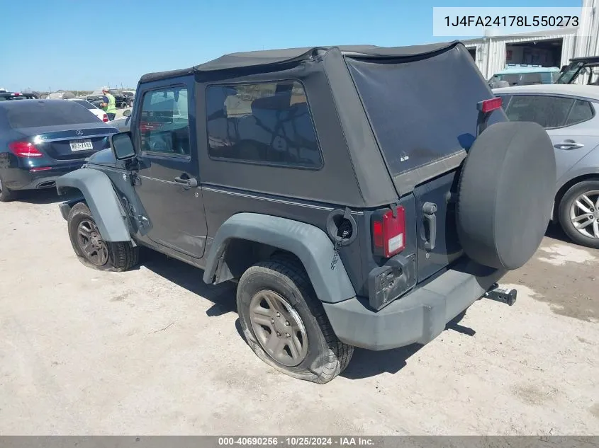 2008 Jeep Wrangler X VIN: 1J4FA24178L550273 Lot: 40690256