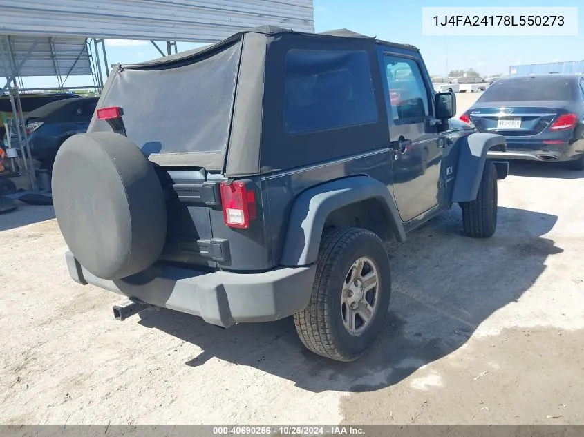 2008 Jeep Wrangler X VIN: 1J4FA24178L550273 Lot: 40690256