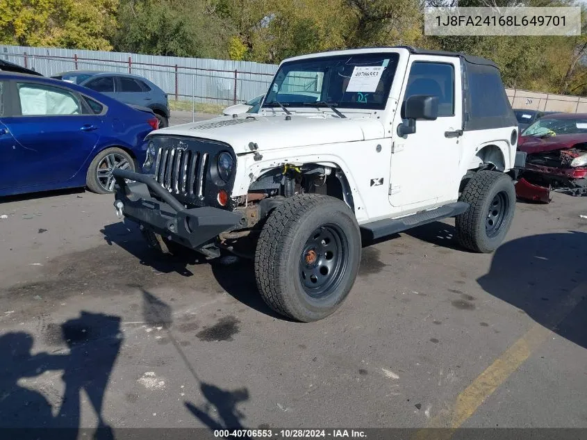 2008 Jeep Wrangler X VIN: 1J8FA24168L649701 Lot: 40706553