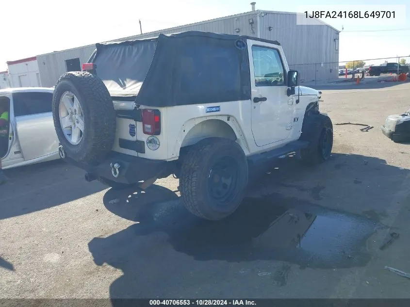 2008 Jeep Wrangler X VIN: 1J8FA24168L649701 Lot: 40706553