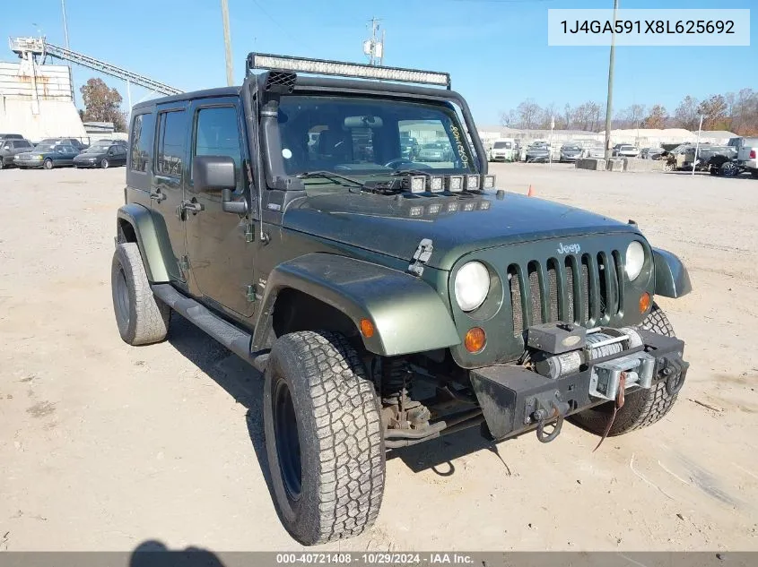 2008 Jeep Wrangler Unlimited Sahara VIN: 1J4GA591X8L625692 Lot: 40721408