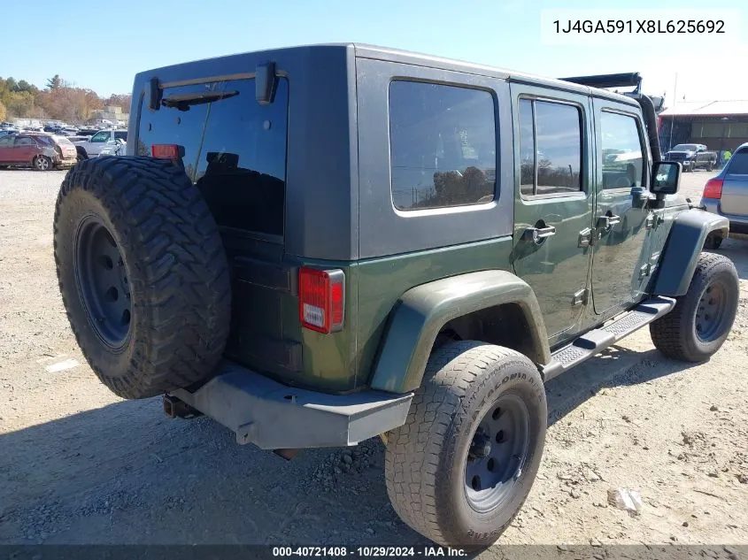 2008 Jeep Wrangler Unlimited Sahara VIN: 1J4GA591X8L625692 Lot: 40721408