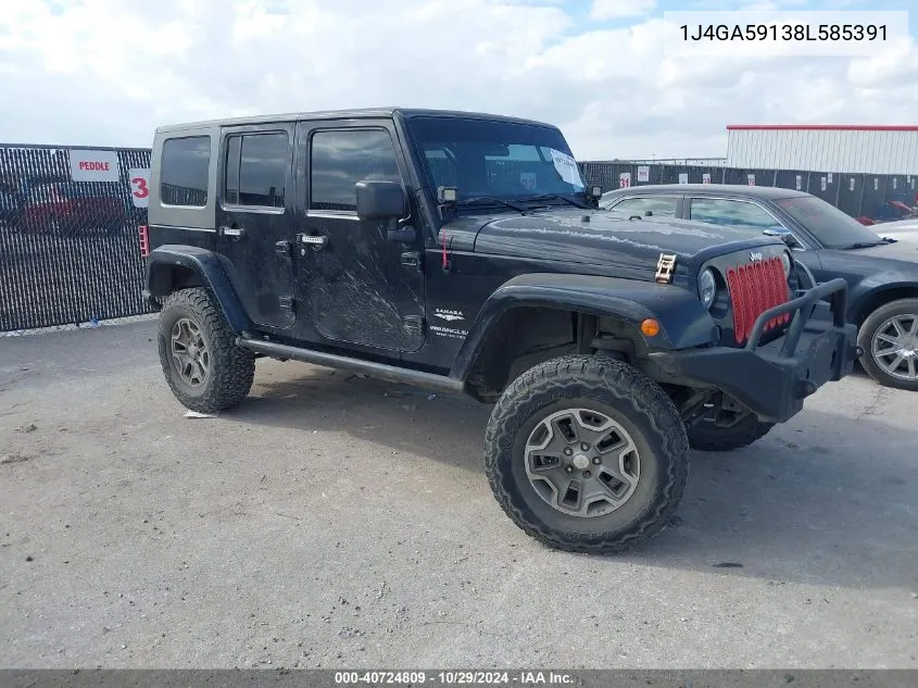 2008 Jeep Wrangler Unlimited Sahara VIN: 1J4GA59138L585391 Lot: 40724809