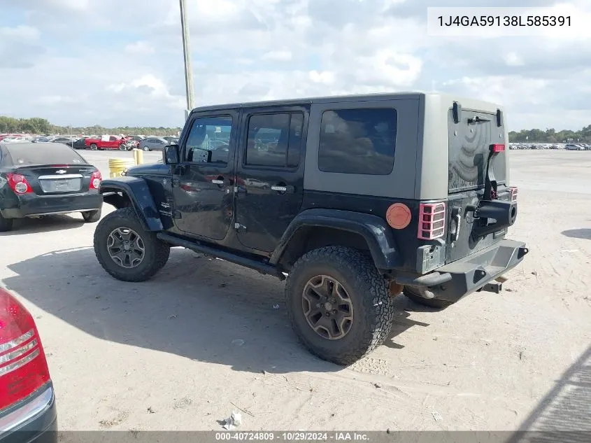 2008 Jeep Wrangler Unlimited Sahara VIN: 1J4GA59138L585391 Lot: 40724809